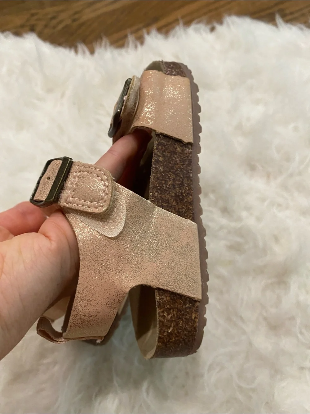 Carter's Metallic Rose Gold Double-Buckle Toddler Sandals